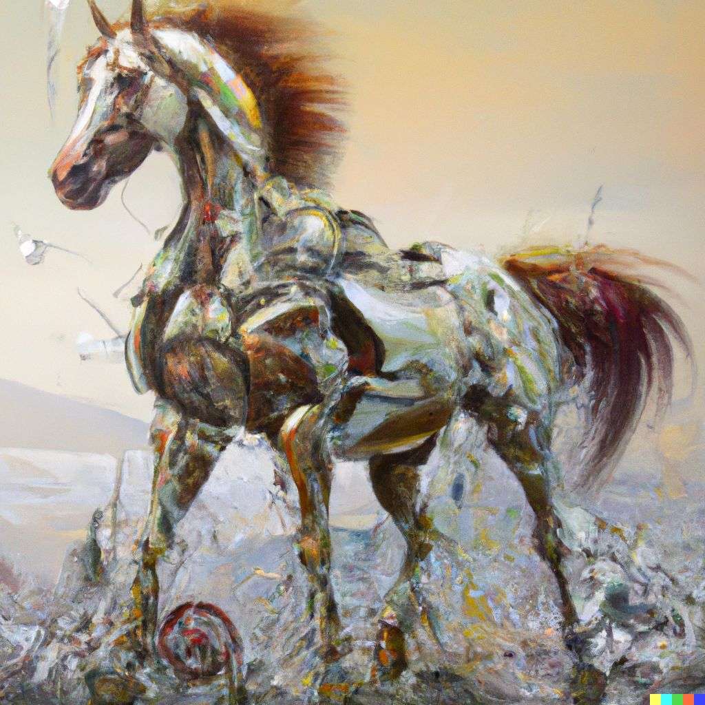 a horse, very detailed painting by John Berkey
